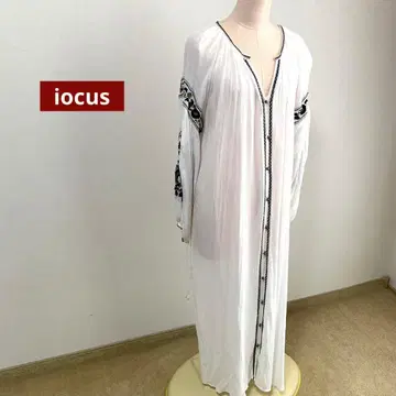 iocus 요쿠스 레이온 100% 프론트 오픈 롱 원피스