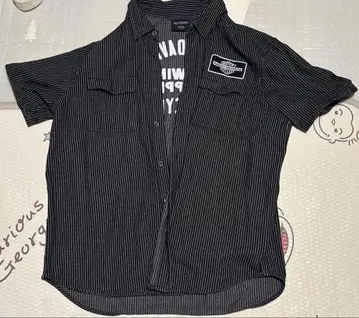 HARLEY-DAVIDSON 스트라이프 반팔 셔츠 XL