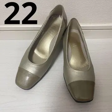 스퀘어토 힐 스니커즈 로우 힐 바이컬러 II 샴페인 22cm