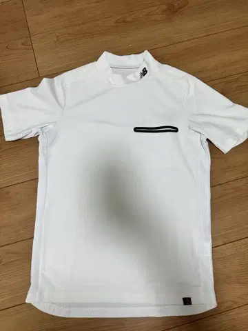 New Balance 남성용 골프 셔츠 화이트 반팔 하이넥
