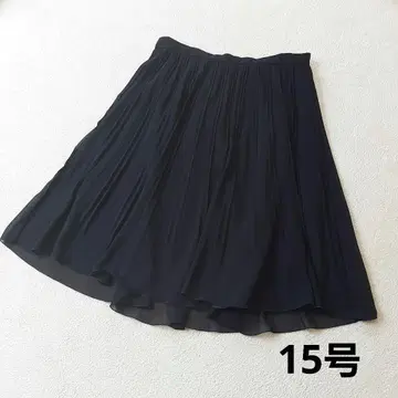 reflect 리플렉트 15호 플리츠 쉬폰 스커트 큰 사이즈 블랙