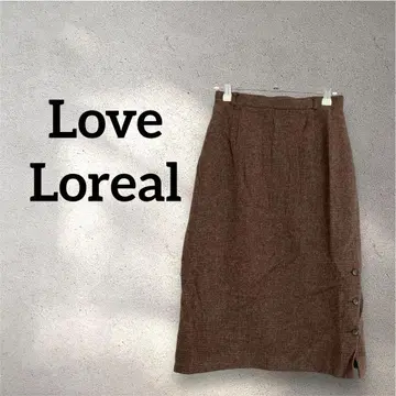 Love Loreal 무릎 기장 타이트 스커트 브라운