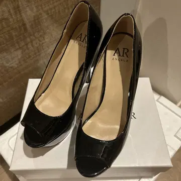 AR ANGEL 블랙 오픈토 펌프스 37