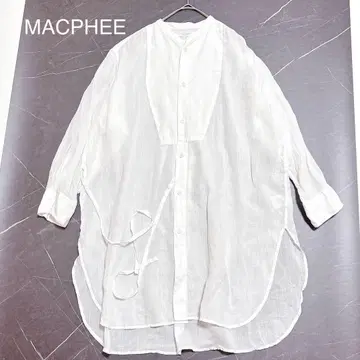 MACPHEE 맥피 밴드 카라 셔츠 화이트 롱 라미 사이즈 36