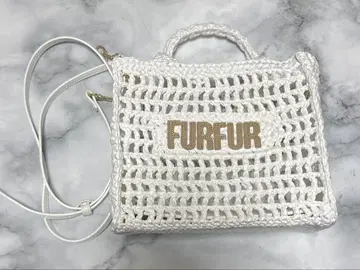FURFUR / 퍼퍼 라피아 로고 토트백 WHT