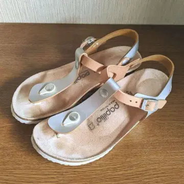 papillio 2색 컬러 T 스트랩 샌들 빌켄 슈토크