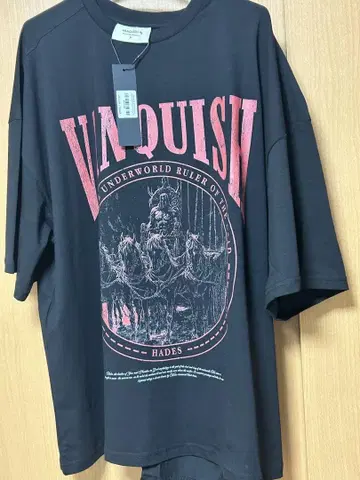 VANQUISH 블랙 오버 사이즈 티셔츠 M