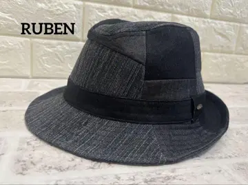 루벤 RUBEN 데님 패치워크 포크 파이 햇 그레이