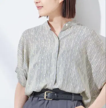 저널 스탠다드 가죽 블라우스