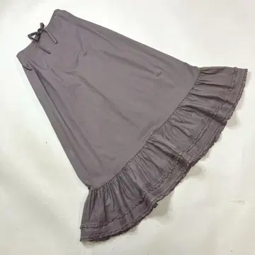 원더풀 월드 퍼플 피코 프릴 핀턱 면 로브 스커트