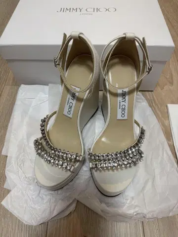 지미추 가죽 비쥬 웨지솔 샌들 Bing wedge120