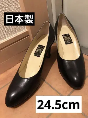 블랙 펌프스 24.5cm 일본제 하이센스 RYON