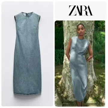 미사용 새상품 데님 원피스 슬리브리스 S ZARA