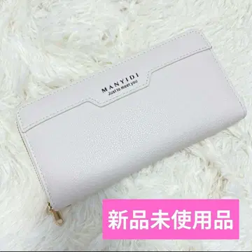 여성용 장지갑 화이트 화이트 지퍼식 대용량 카드 코인 다기능