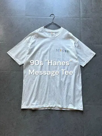 90s USA제 Hanes 메시지 티셔츠 빈티지 기업 로고 티셔츠