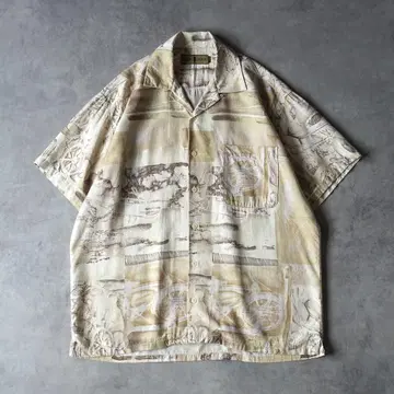 90s ROBERT STOCK 오픈 카라 셔츠 레이온 셔츠