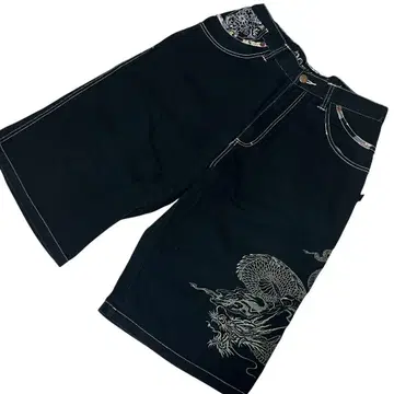 DOG TOWN 데님 자수 흑룡 잉어 일본풍 패턴 독고타운