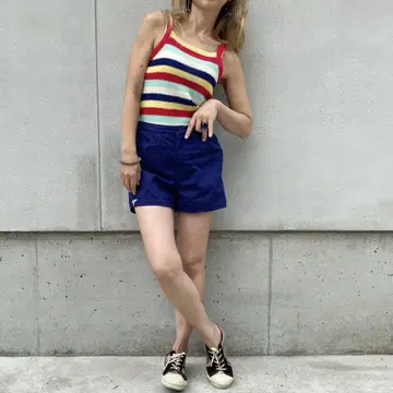 독일 빈티지 네이비 숏 팬츠 허리 밴딩
