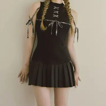 [최저가] 다리치 도킹 레이스업 미니 원피스