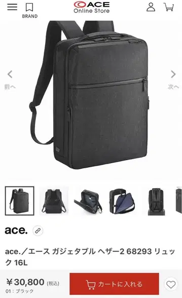 새상품 ace. 에이스 가제터블 헤더 2 백팩 16L b4 68293