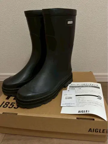 AIGLE 에글 레인부츠 러버 부츠 누아르 24.5cm