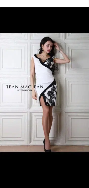 JEAN MACLEAN 타이트 드레스 화이트/블랙