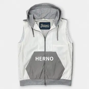 새상품급 HERNO 21AW 스트레치 나일론 후디 베스트 L