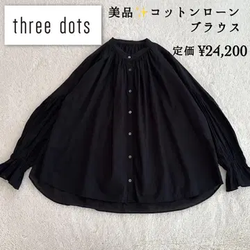 새상품급 three dots 코튼 론 블라우스 블랙 S