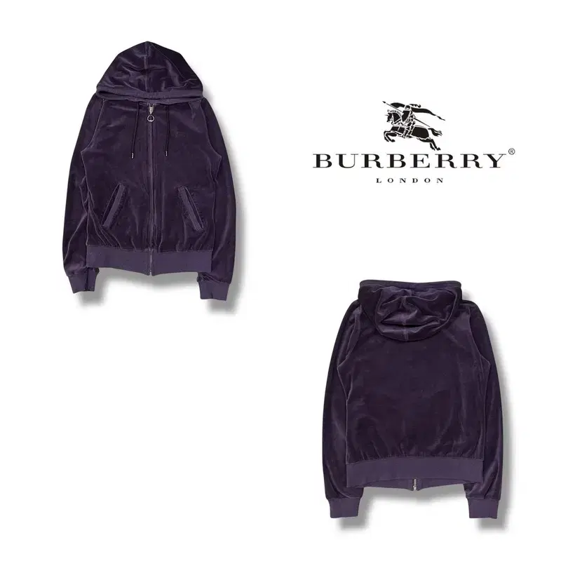 BURBERRY | 버버리 Burberry Blue Label Velvet Hoodie Zip-Up