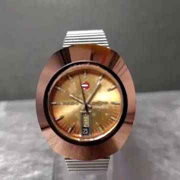 Rado Magic 골드 다이얼 시계 다이아 스타 남성용 오토매틱