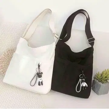 대용량 토트백 화이트 블랙