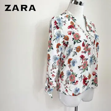 ZARABASIC 자라 베이직 꽃무늬 프린트 블라우스 프론트 포켓
