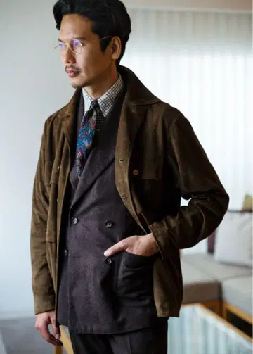 친쿠안타 빔즈 별주 M43형 스웨이드 셔츠 블루종