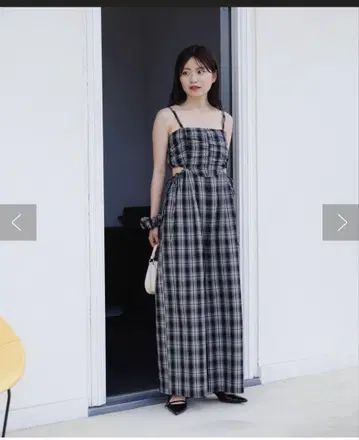 체크 무늬 와이드 레그 살로펫
