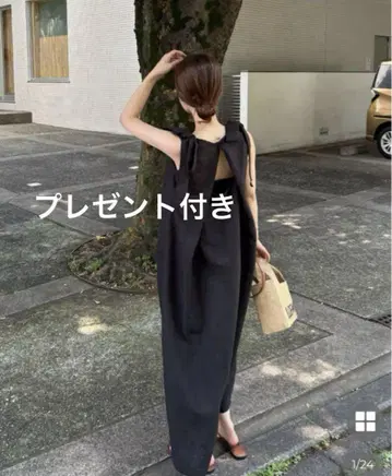 nugu 리본 숄더 롱 원피스 may omayu