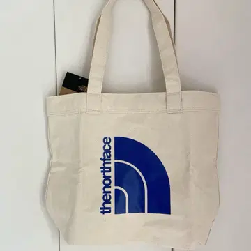 THE NORTH FACE 코튼 토트백 파랑 아이보리 밴드 포함