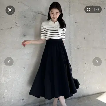 anuans 폴로 니트 도킹 원피스