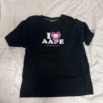 AAPE I LOVE AAPE 블랙 티셔츠