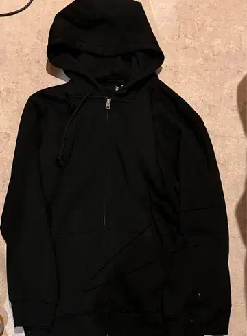 무인양품 블랙 풀 집업 후드티 XL