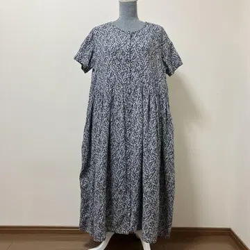 사만사 모스모스 면 레이온 미니 꽃무늬 롱 원피스 블랙 여름 귀여운