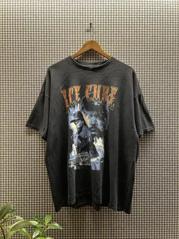 ICE CUBE 프린트 티셔츠 힙합 밴딩 티셔츠
