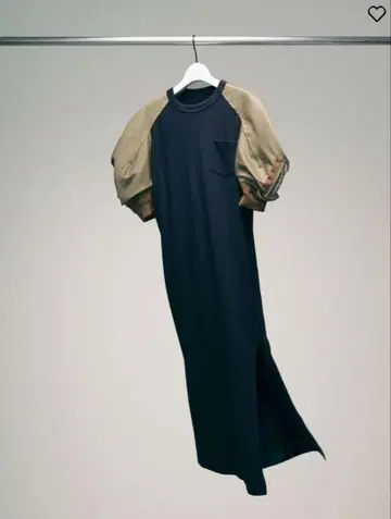 사카이 나일론 트윌 믹스 코튼 저지 드레스