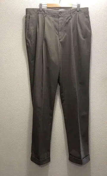 DOCKERS 다커스 카키 투 턱 치노 팬츠 밑단 더블 사양 W36L34
