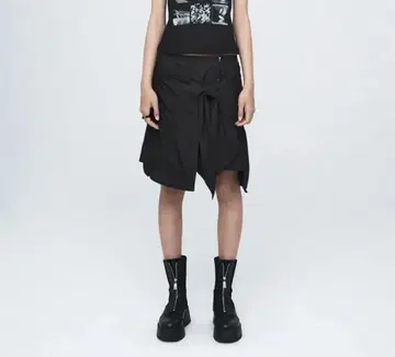 NACHE PUCKERING TIE SKIRT 레이어드 스커트