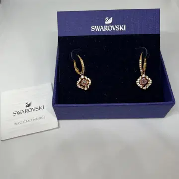 새상품 스와로브스키 SWAROVSKI 귀걸이 클로버 로즈 골드 박스 포함