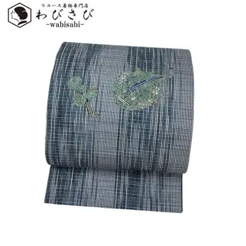 후쿠로 오비 물고기 무늬 아귀 세로 무늬 직조 무늬 금실 O-3837
