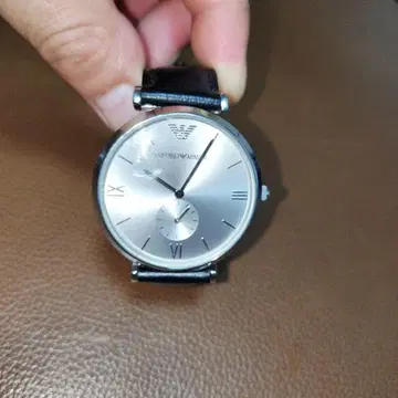 EMPORIO Armani 손목시계 실버 가죽