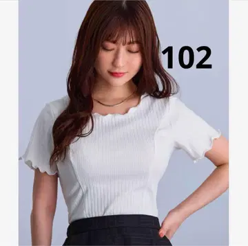 overE 오버이 멜로 와이드 골지 패널 컷 티셔츠 화이트 102