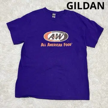 A&W GILDAN 길단 티셔츠 퍼플 로고 티 오키나와