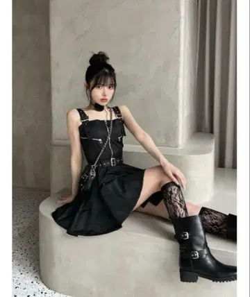 나일론 점퍼 미니 원피스